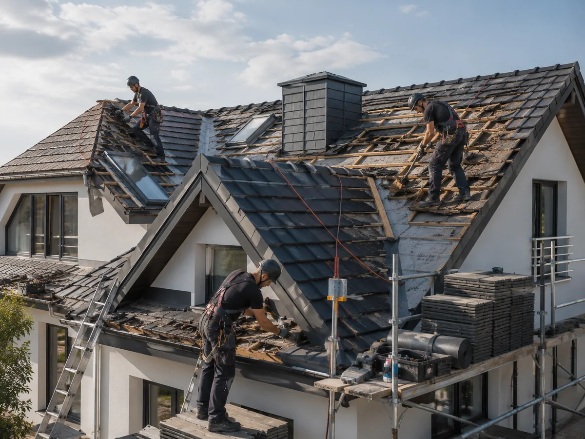 Çatı onarım ve kiremit aktarma çalışması